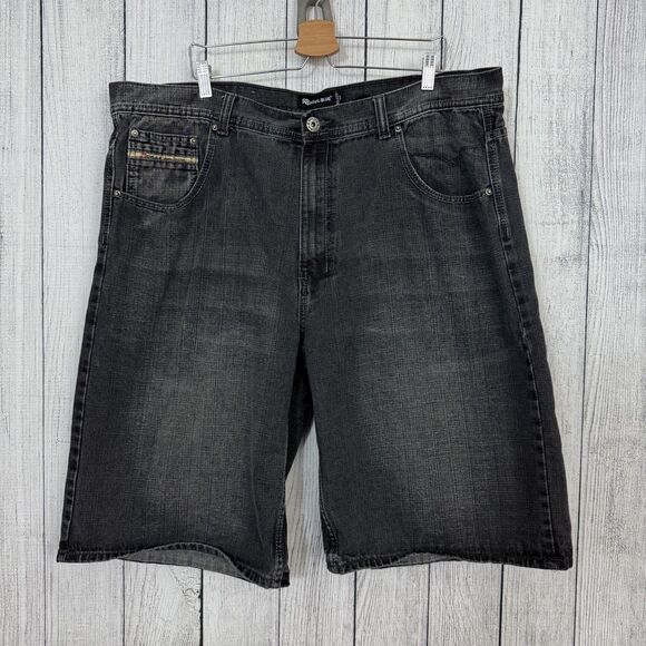 Royal Blue Men's W44 Black Light Wash Baggy Relaxed Y2K Skate Denim Jeans - Picture 1 of 7